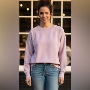 J.Crew Heritage Raglan Sleeve Crewneck Lavender Sweatshirt Size Small